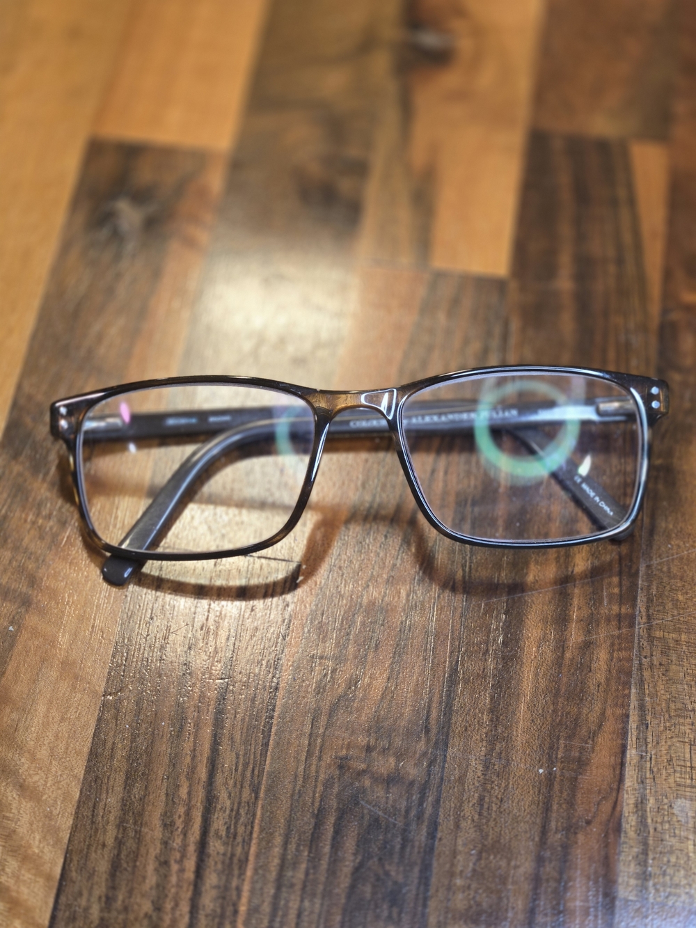 Colours by Alexander Julian Rectangular Brown Eyeglasses
